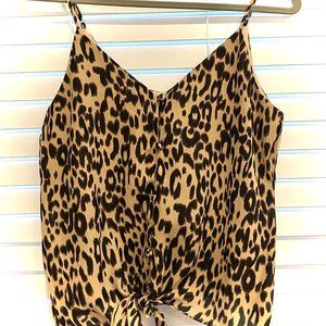 Button down Leopard Top